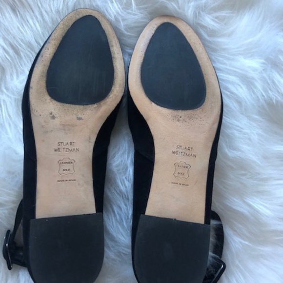 Stuart Weitzman Domain Black Suede Ballet Flat 8 M - Picture 10 of 10